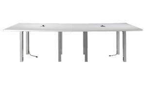 CECT-050 | 10 ft. Powered Table Conference Table White -- Trade Show Rental Furniture